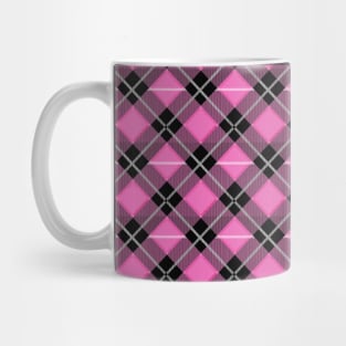 Diagonal Pink and Black Flannel-Plaid Pattern Mug